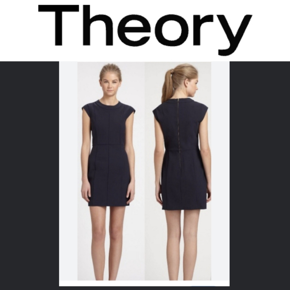 THEORY Navy shift dress